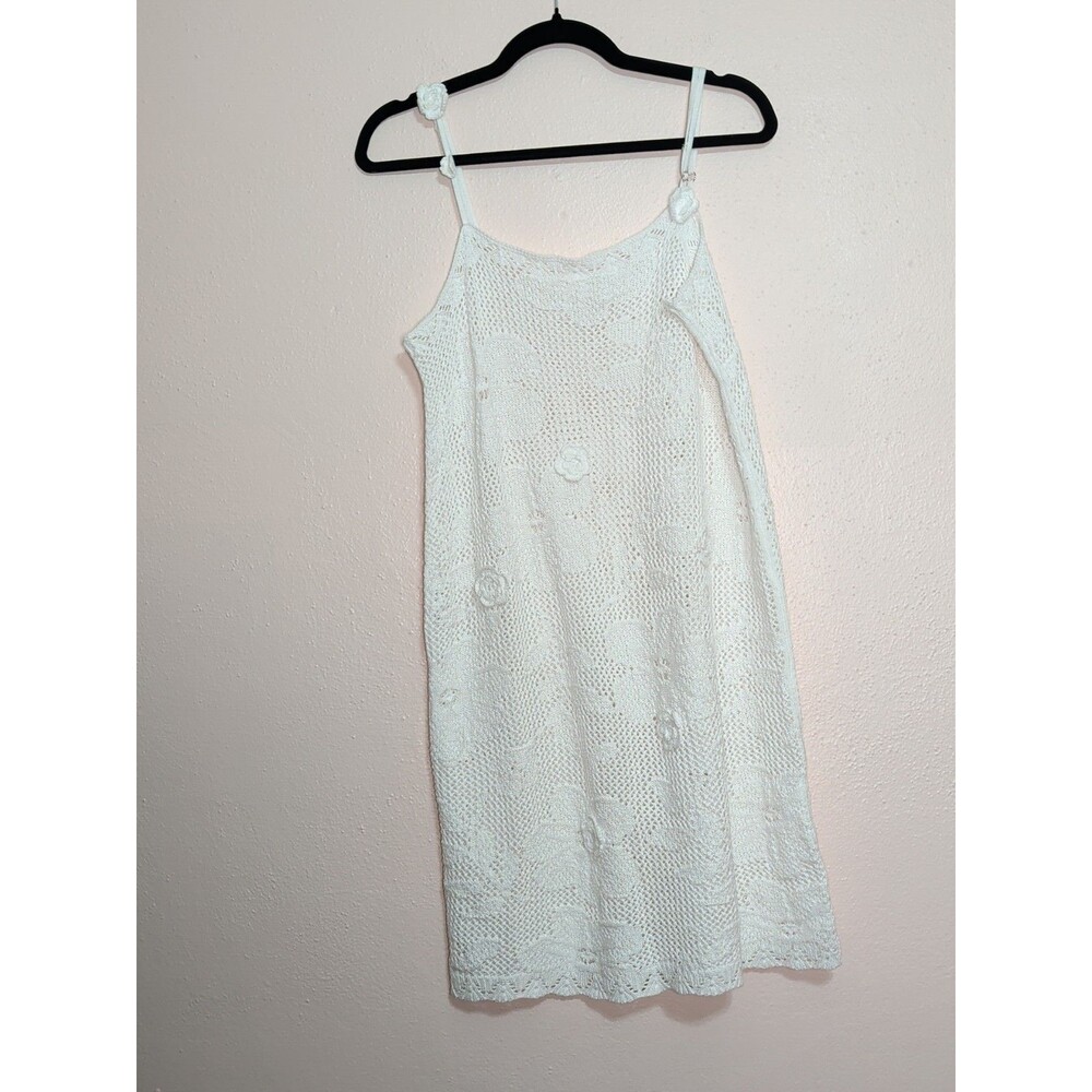 ❤️Wild Fable Cover up Womens XL White Crochet Flower Boho Summer Festival❤️ - Picture 2 of 11